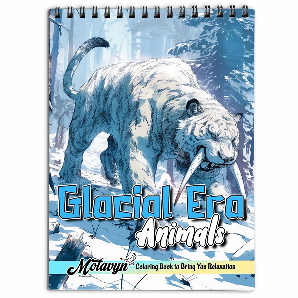 MOTAVYN Glacial Era Animals Coloring Book for Adults