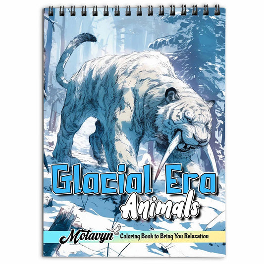 MOTAVYN Glacial Era Animals Coloring Book for Adults