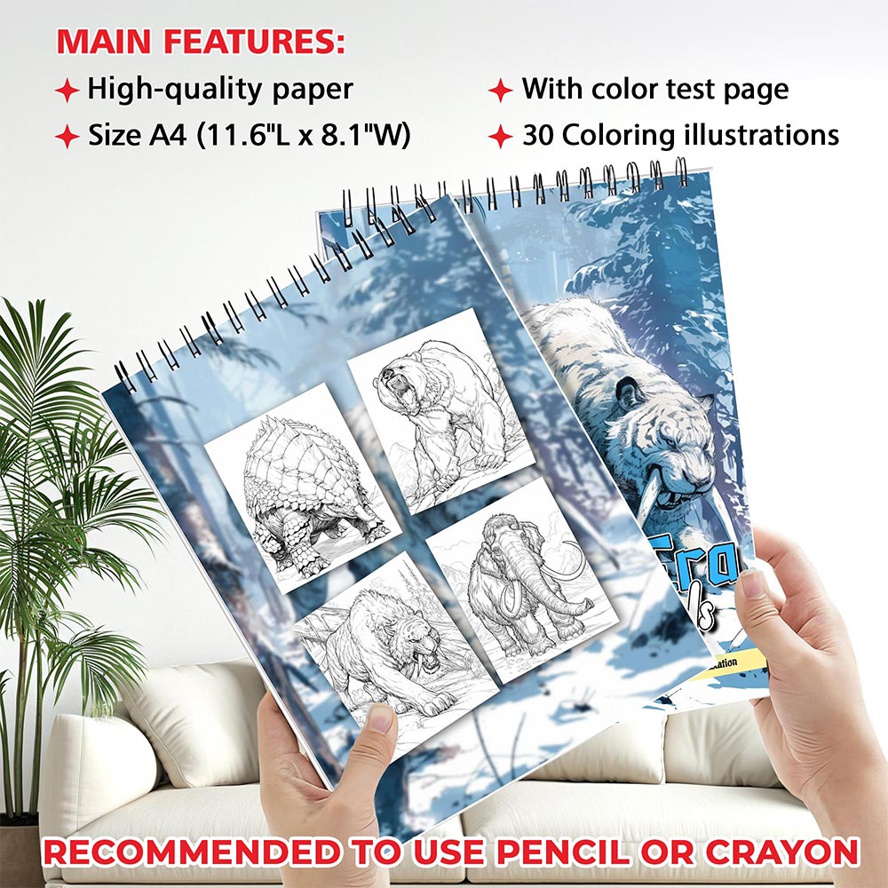 MOTAVYN Glacial Era Animals Coloring Sheets for Adults