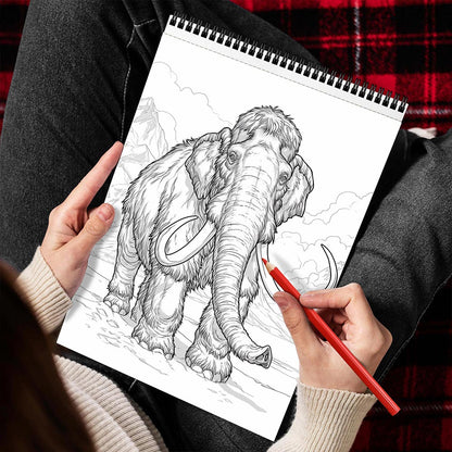 MOTAVYN Glacial Era Animals Spiral Bound Coloring Book for Adults