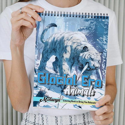 MOTAVYN Glacial Era Animals Coloring Book Spiral Bound for Adults