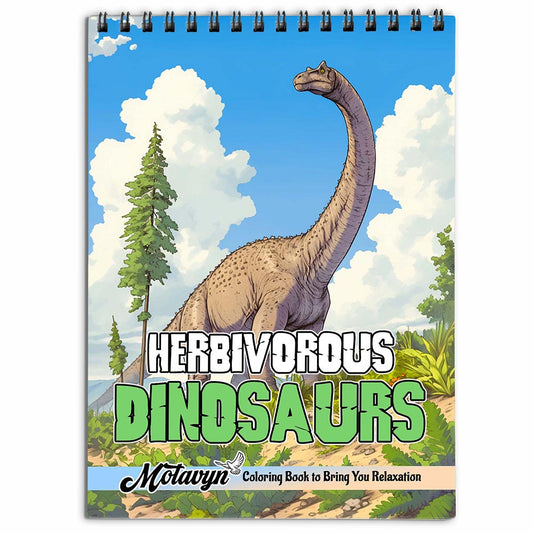 MOTAVYN Herbivorous Dinosaurs Coloring Book for Adults