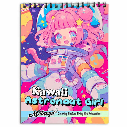 MOTAVYN Kawaii Astronaut Girl Coloring Book for Adults