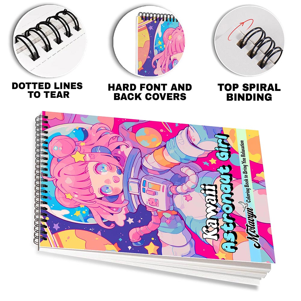 MOTAVYN Kawaii Astronaut Girl Coloring Pages for Adults