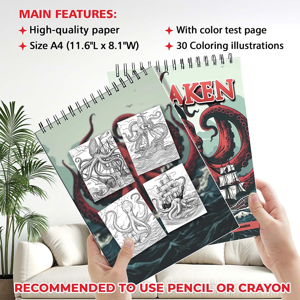 MOTAVYN Kraken Coloring Sheets for Adults