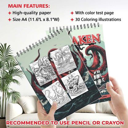 MOTAVYN Kraken Coloring Sheets for Adults