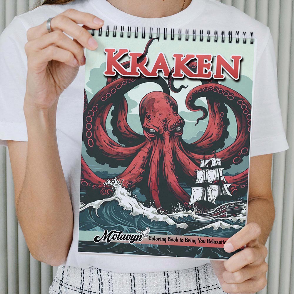 MOTAVYN Kraken Coloring Book Spiral Bound for Adults