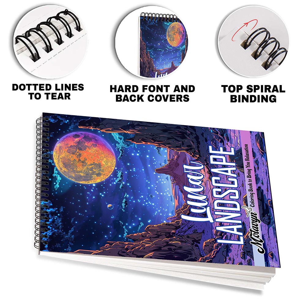 MOTAVYN Lunar Landscape Coloring Pages for Adults