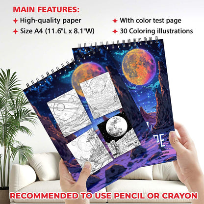 MOTAVYN Lunar Landscape Coloring Sheets for Adults