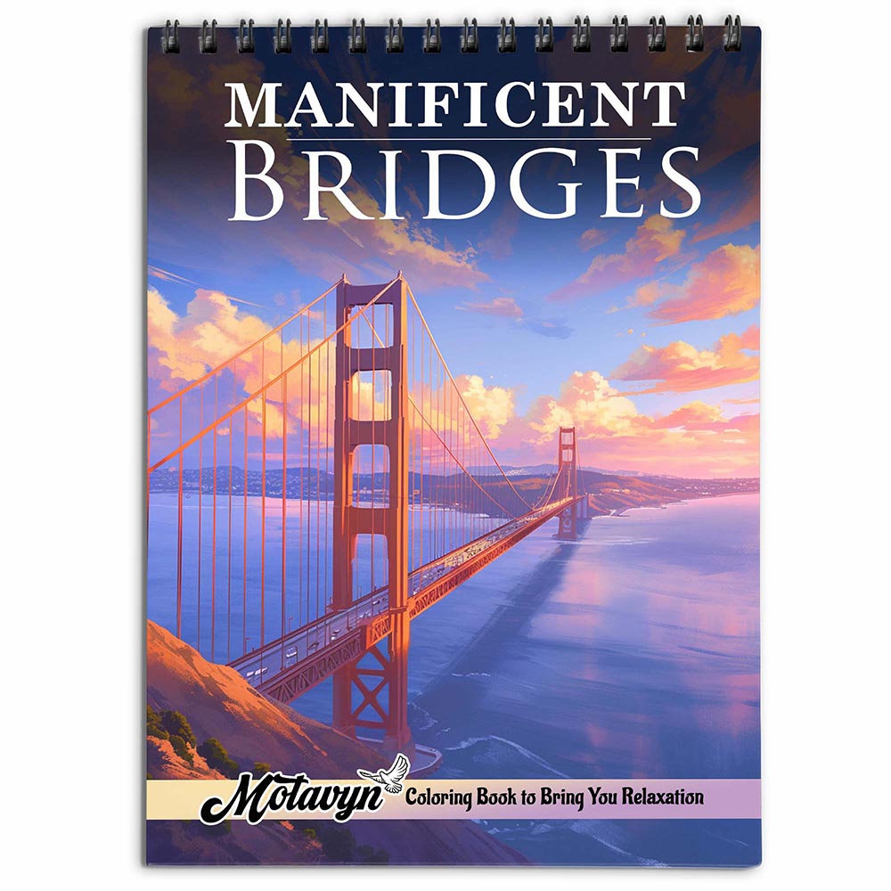 MOTAVYN Magnificent Bridges Coloring Book for Adults