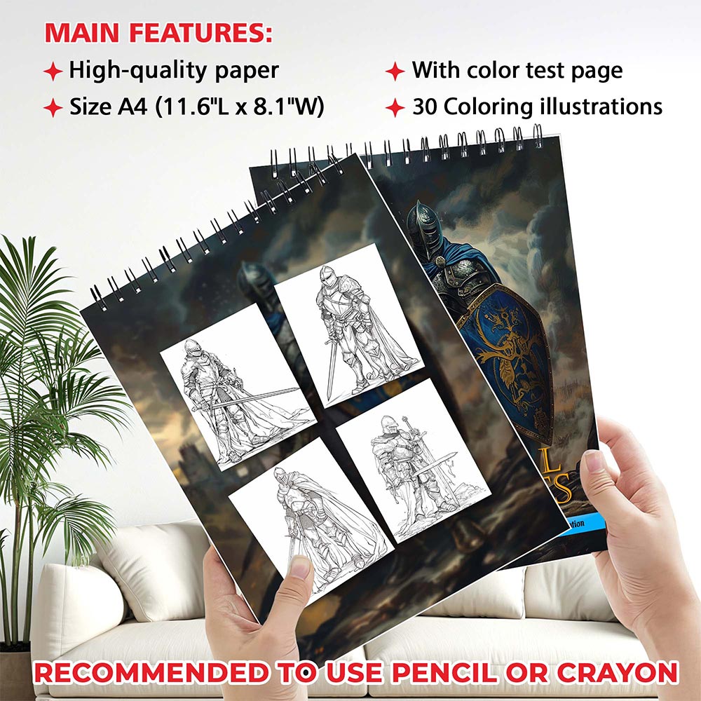 MOTAVYN Medieval Knights Coloring Sheets for Adults