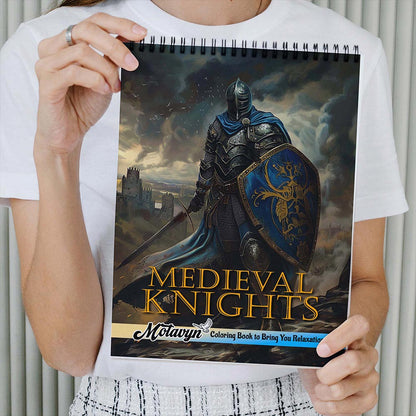 MOTAVYN Medieval Knights Coloring Book Spiral Bound for Adults