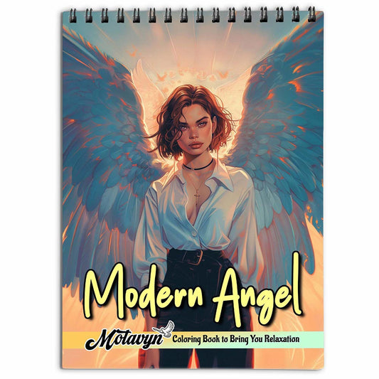 MOTAVYN Modern Angel Coloring Book for Adults