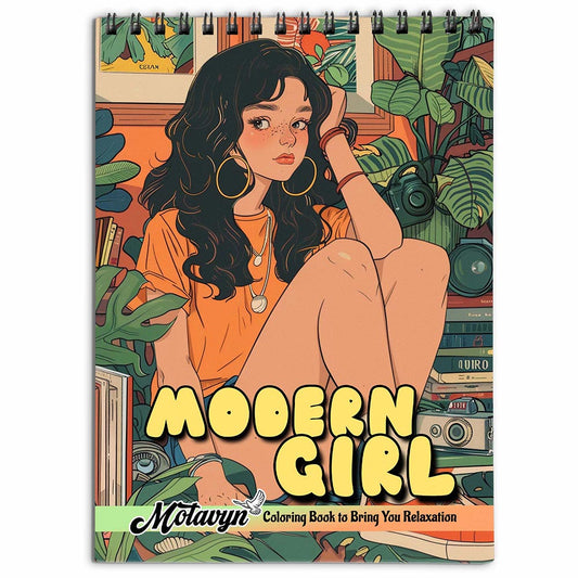 MOTAVYN Modern Girl Coloring Book for Adults