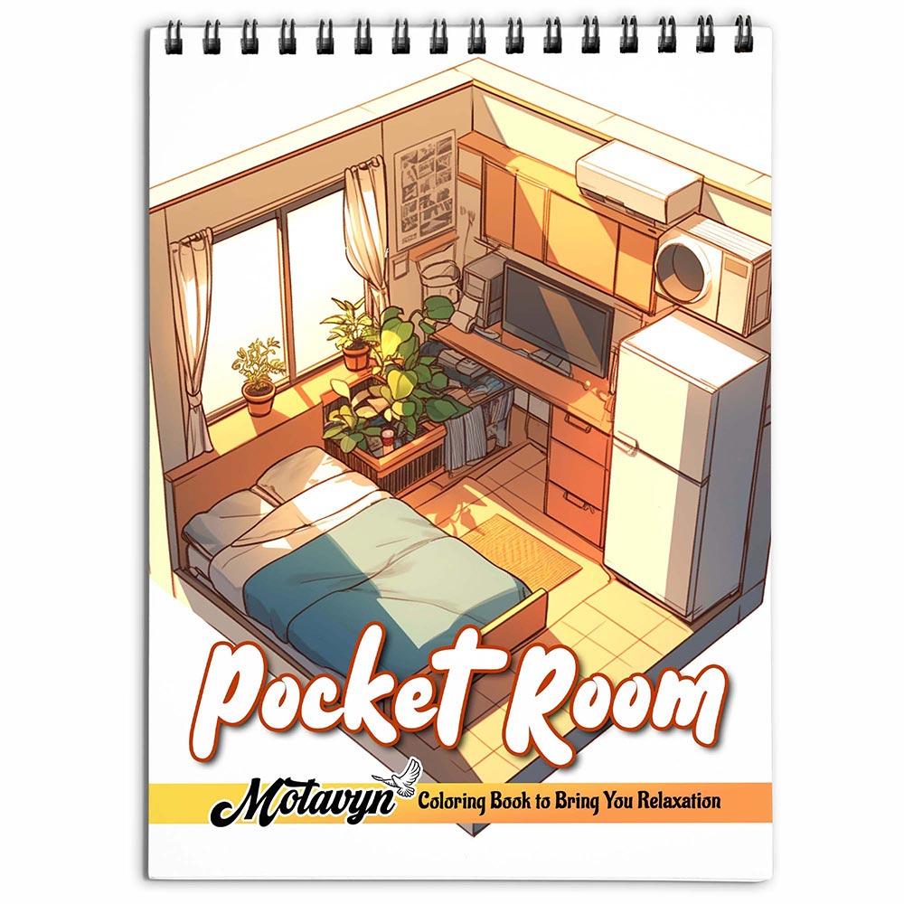 MOTAVYN Pocket Room Coloring Book for Adults