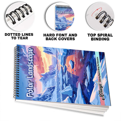 MOTAVYN Polar Landscape Spiral Bound Coloring Book for Adults