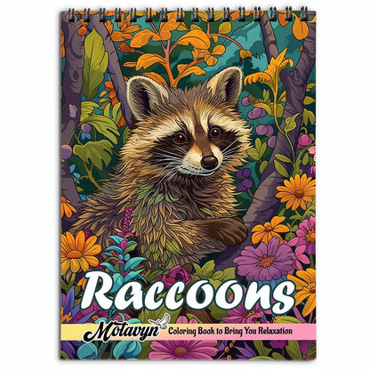 MOTAVYN Raccoon Coloring Book for Adults