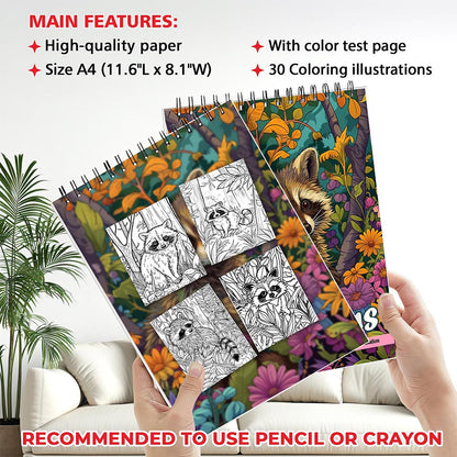 MOTAVYN Raccoon Coloring Sheets for Adults