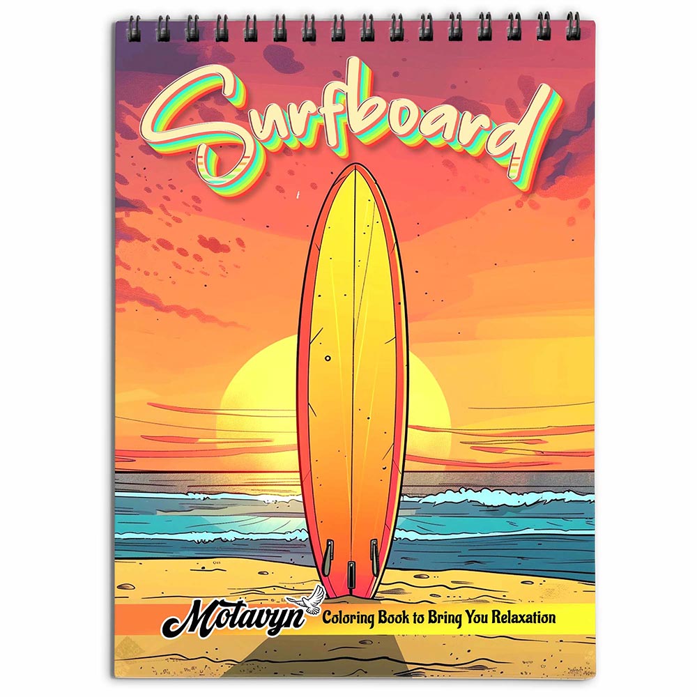 MOTAVYN Surfboard Coloring Book for Adults
