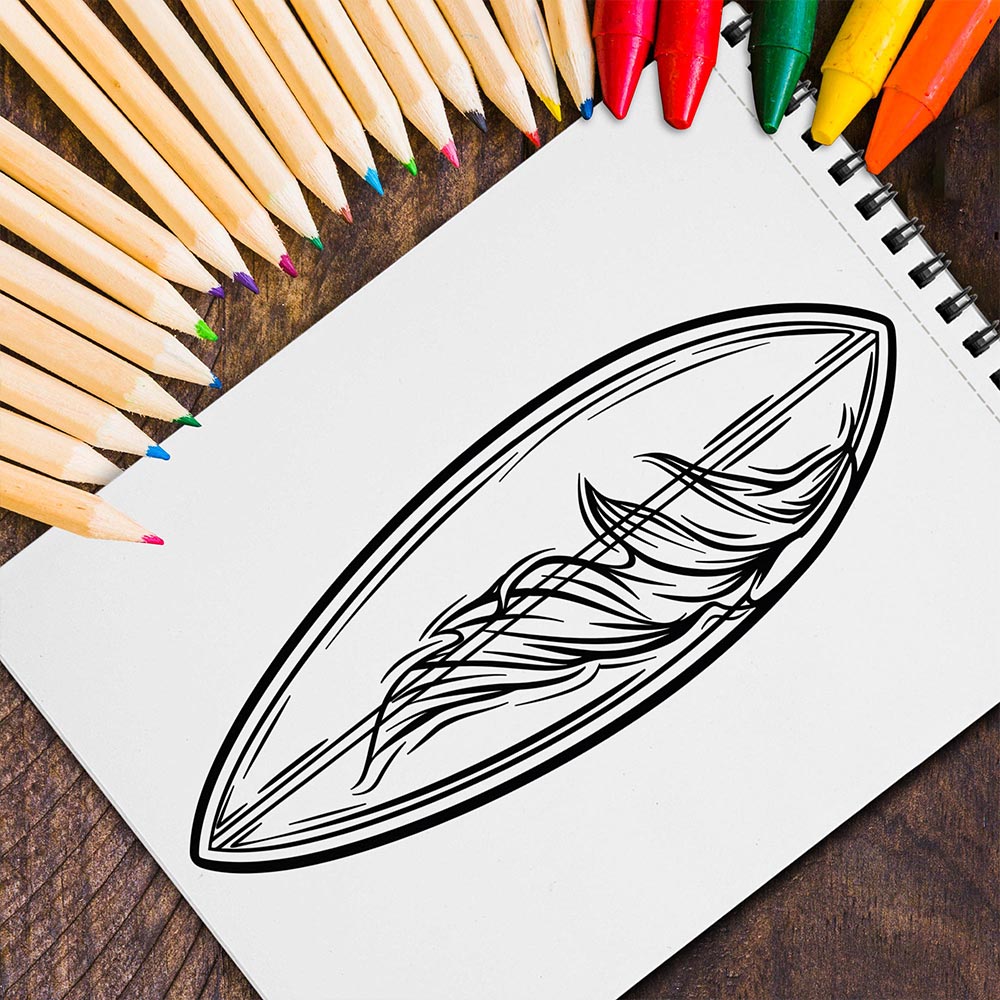 MOTAVYN Surfboard Spiral Coloring Book for Adults