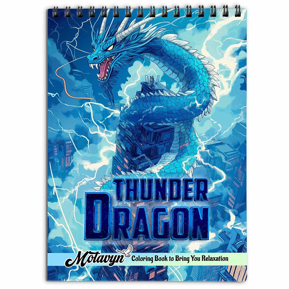 MOTAVYN Thunder Dragon Coloring Book for Adults