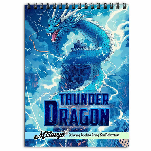 MOTAVYN Thunder Dragon Coloring Book for Adults