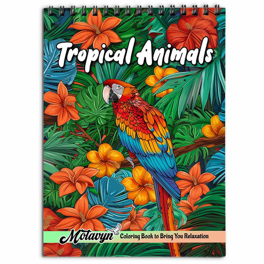 MOTAVYN Tropical Animals Coloring Book for Adults