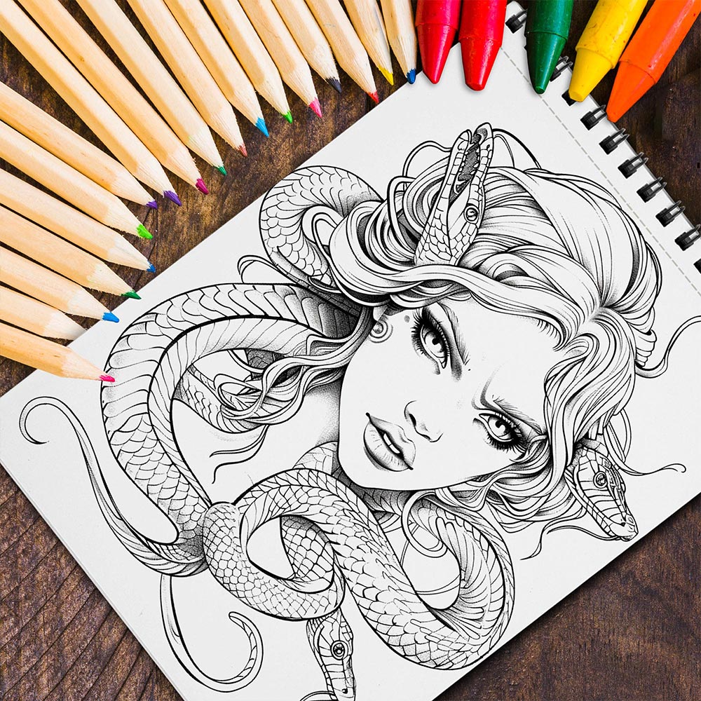 MOTAVYN Viper Ladies Spiral Coloring Book for Adults