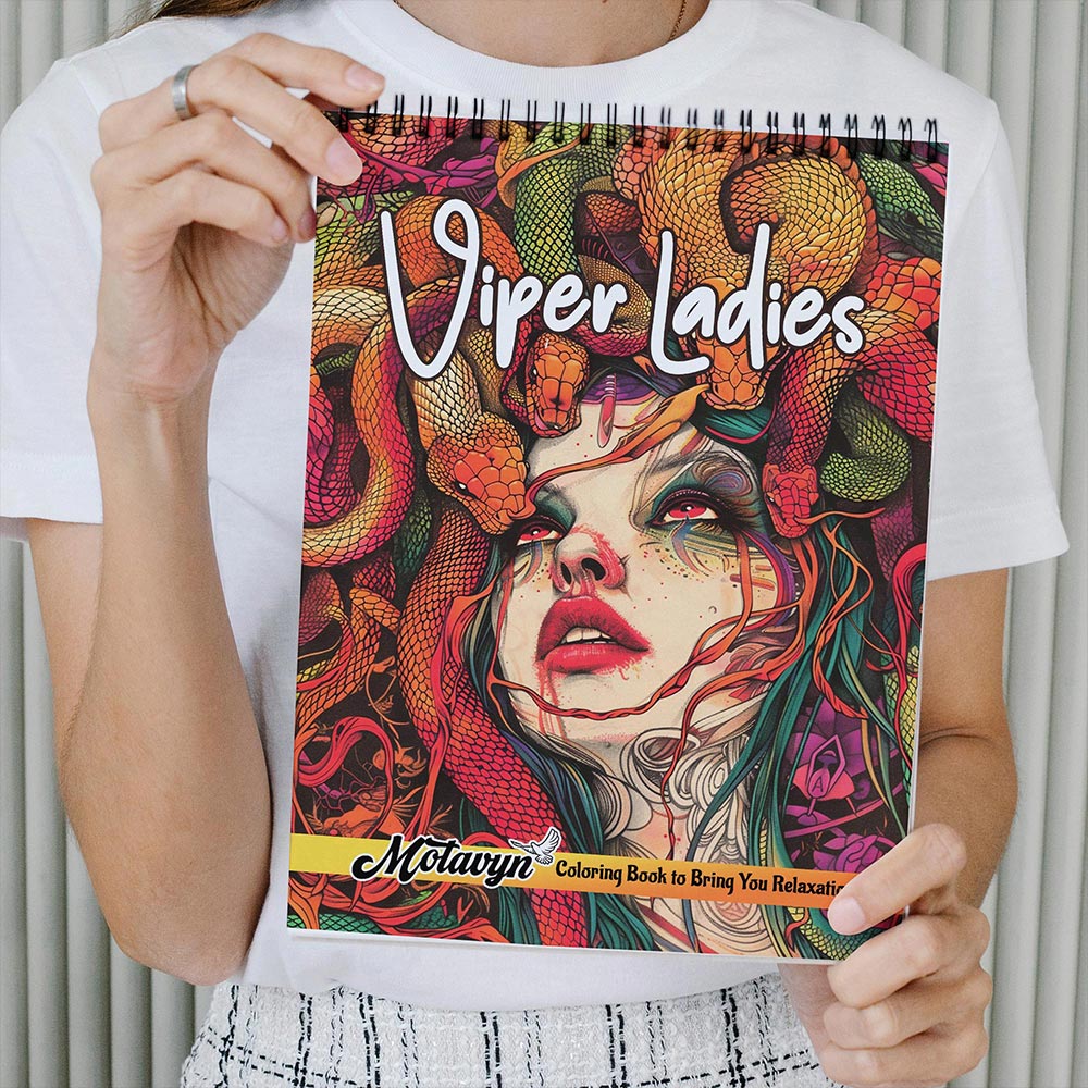 MOTAVYN Viper Ladies Coloring Book Spiral Bound for Adults
