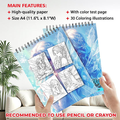 MOTAVYN Winter Fairy Coloring Sheets for Adults