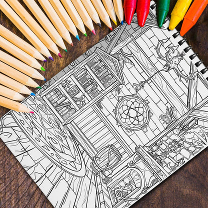 MOTAVYN Witch Room Spiral Coloring Book for Adults