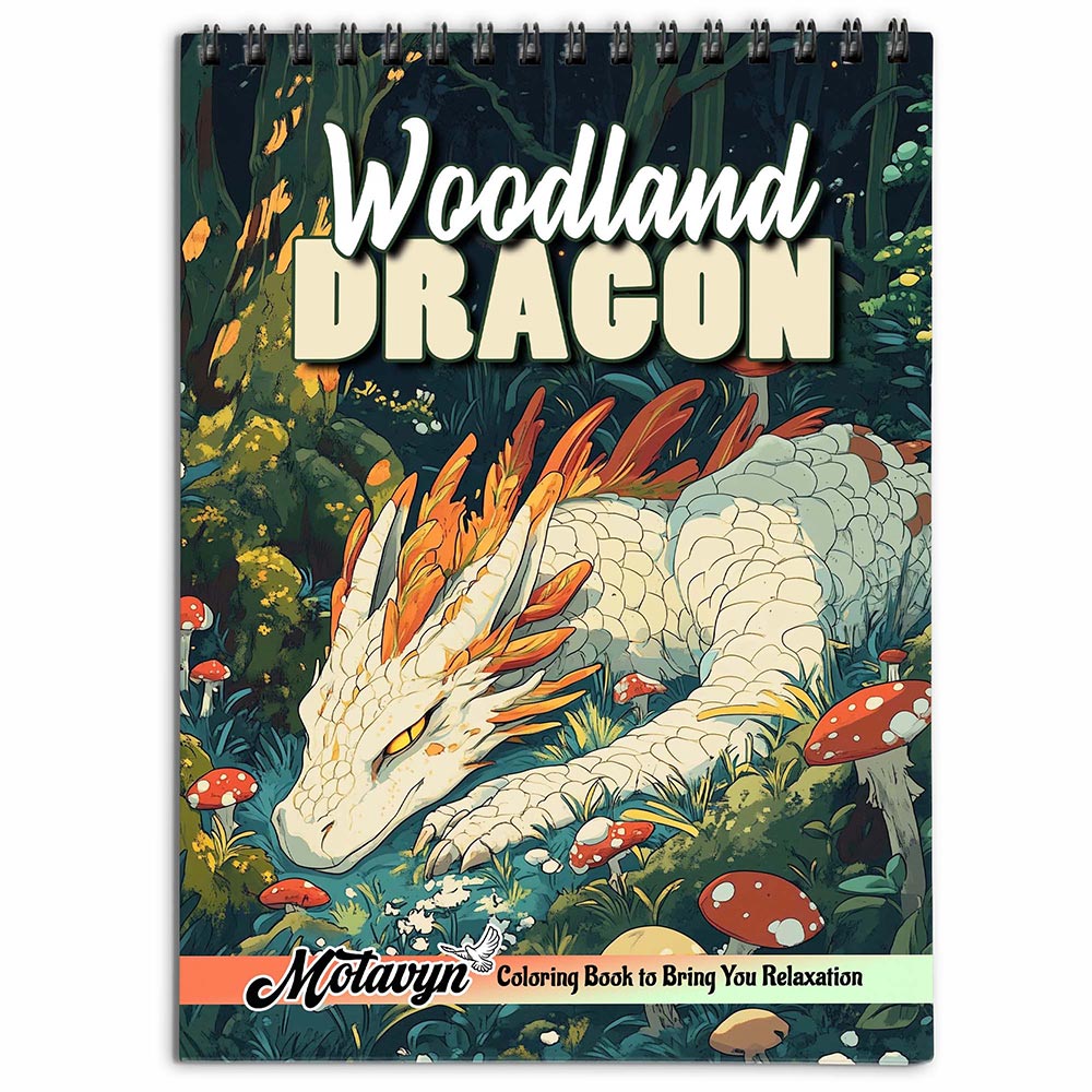 MOTAVYN Woodland Dragon Coloring Book for Adults