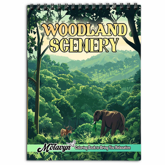 MOTAVYN Woodland Scenery Coloring Book for Adults