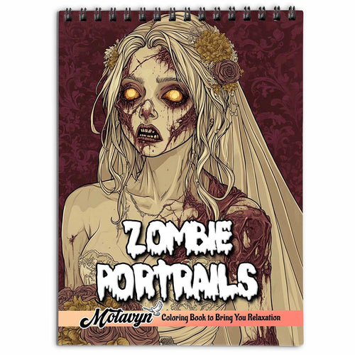 MOTAVYN Zombie Portraits Coloring Book for Adults