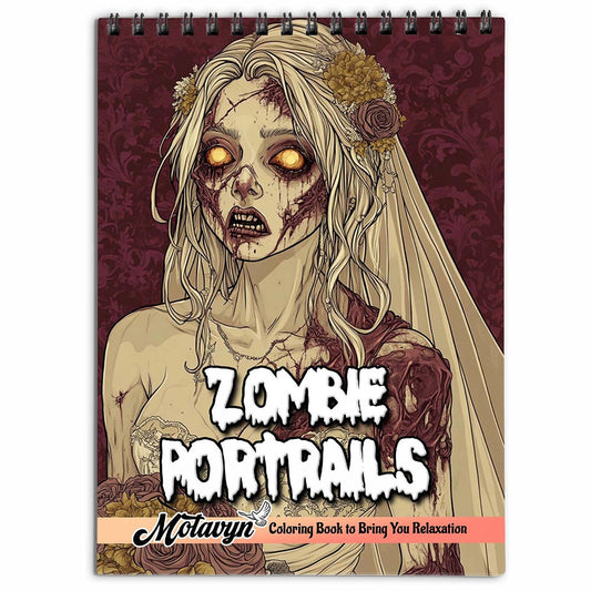 MOTAVYN Zombie Portraits Coloring Book for Adults