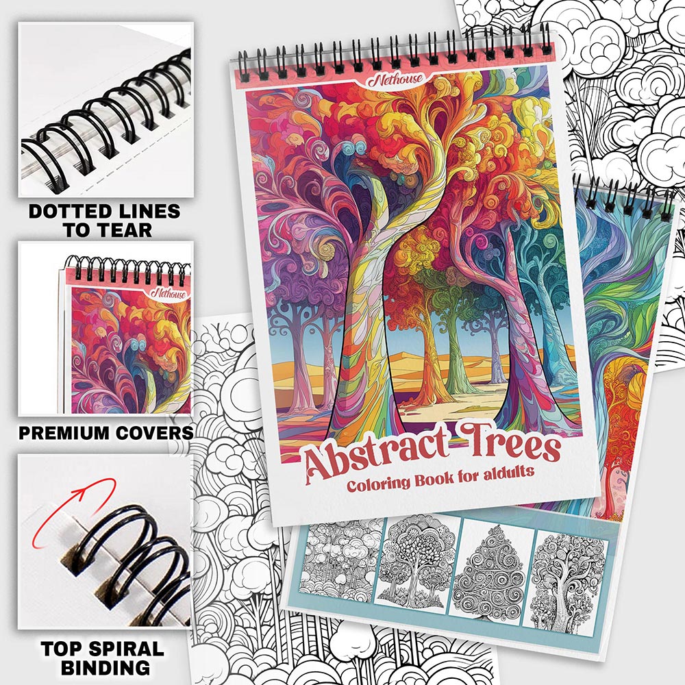 NETHOUSE Abstract Trees Coloring Pages for Adults