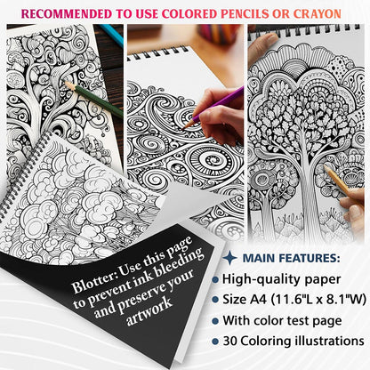 NETHOUSE Abstract Trees Coloring Sheets for Adults