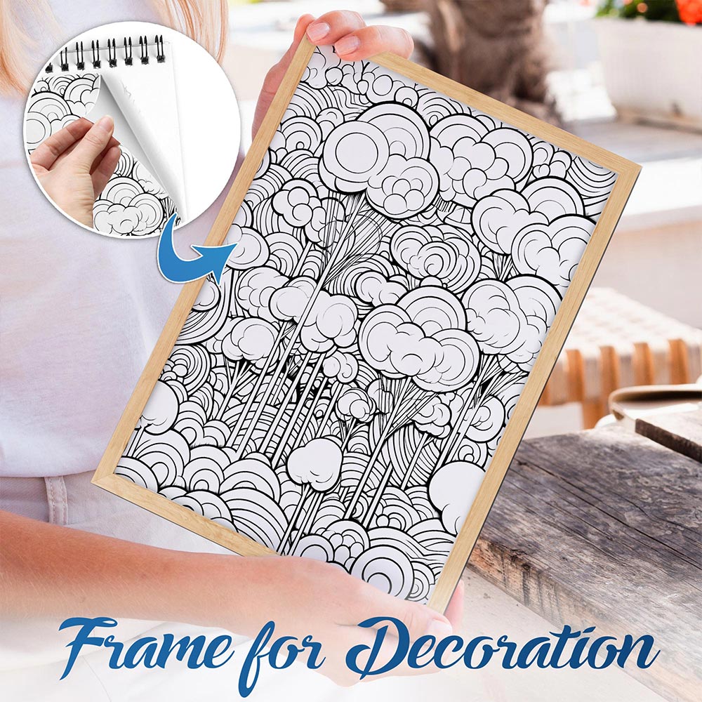 NETHOUSE Abstract Trees Spiral Bound Coloring Book for Adults