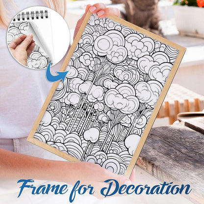 NETHOUSE Abstract Trees Spiral Bound Coloring Book for Adults