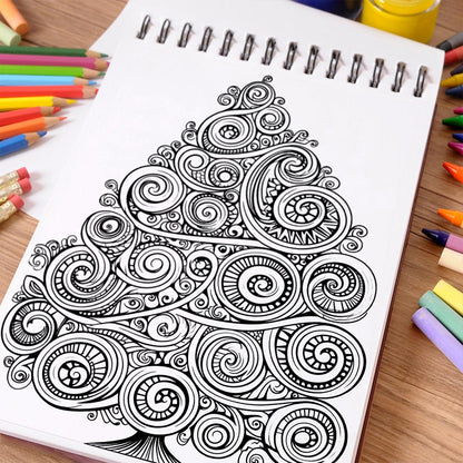 NETHOUSE Abstract Trees Coloring Book Spiral Bound for Adults