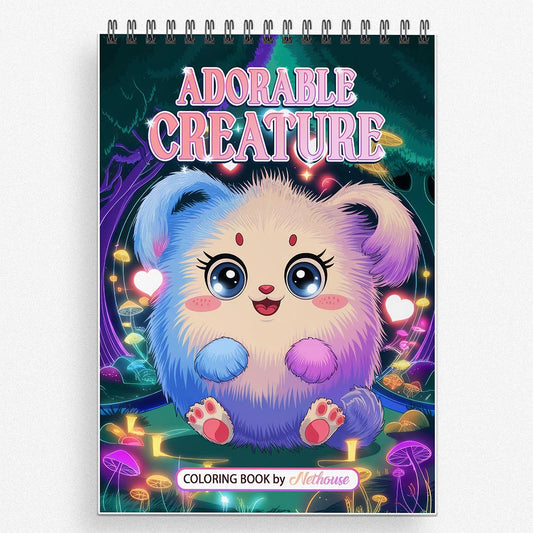 NETHOUSE Adorable Creature Coloring Book For Adults
