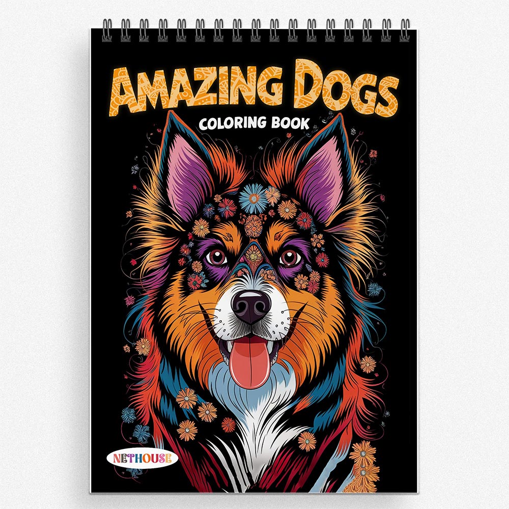 NETHOUSE Amazing Dogs Coloring Book for Adults