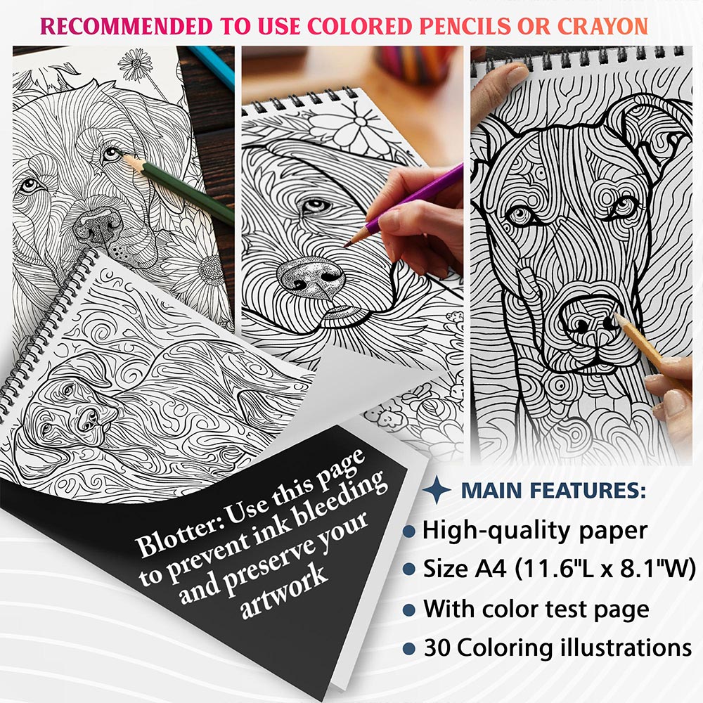 NETHOUSE Amazing Dogs Coloring Sheets for Adults