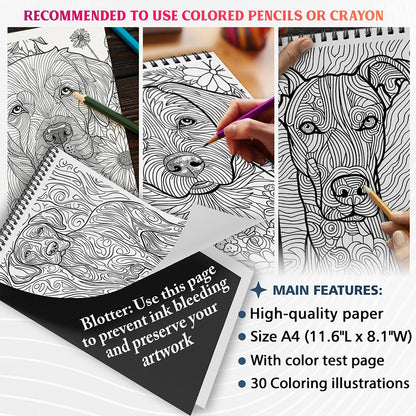 NETHOUSE Amazing Dogs Coloring Sheets for Adults