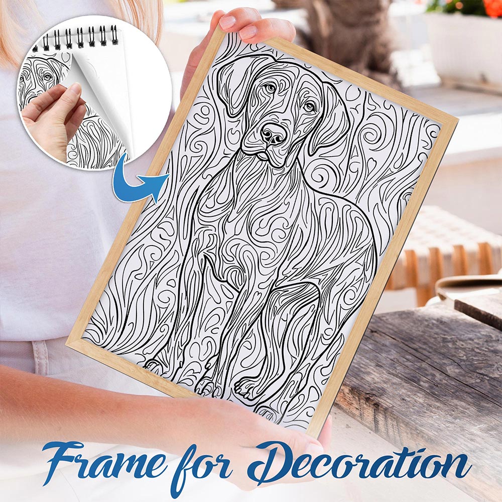 NETHOUSE Amazing Dogs Spiral Bound Coloring Book for Adults