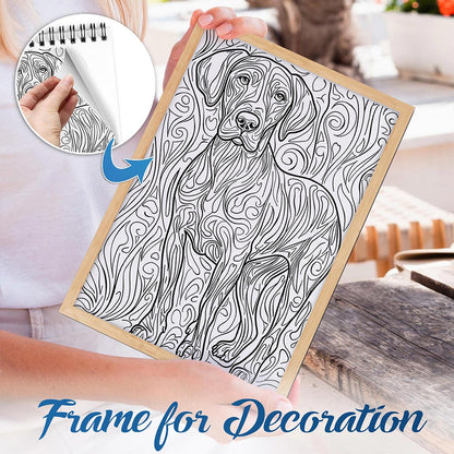NETHOUSE Amazing Dogs Spiral Bound Coloring Book for Adults