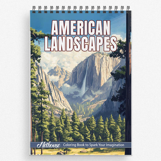 NETHOUSE American Landscapes Coloring Book For Adults