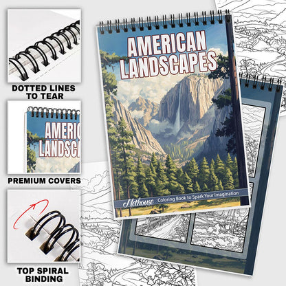 NETHOUSE American Landscapes Coloring Pages For Adults