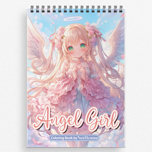 NETHOUSE Angel Girl Coloring Book For Adults