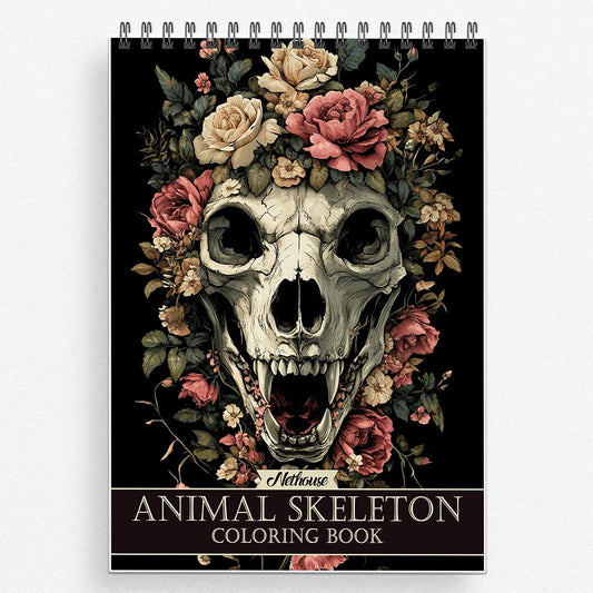 NETHOUSE Animal Skeleton Coloring Book For Adults